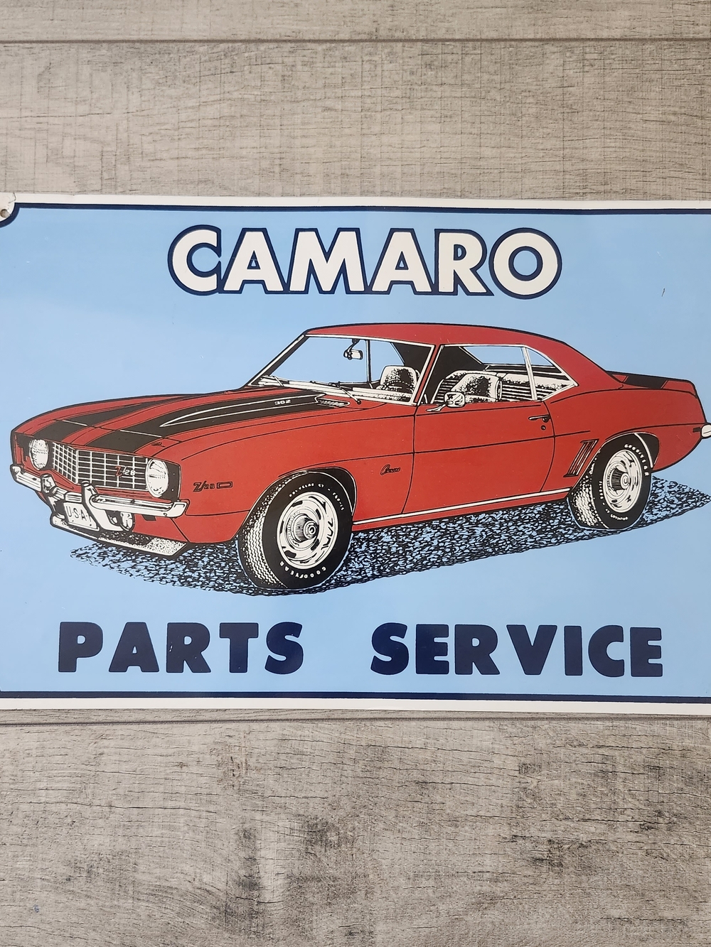1969 Chevrolet Camaro Z28 Metal Sign - Parts & Service Retro Garage  12" X 18"